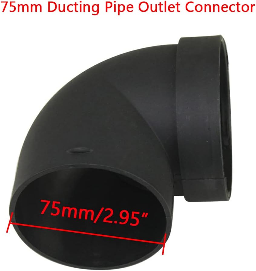 Conector de conducto de calentador de aire diésel de 2.953 in3 pulgadas, conector de salida de tubo de conducto para calentadores de caravana de