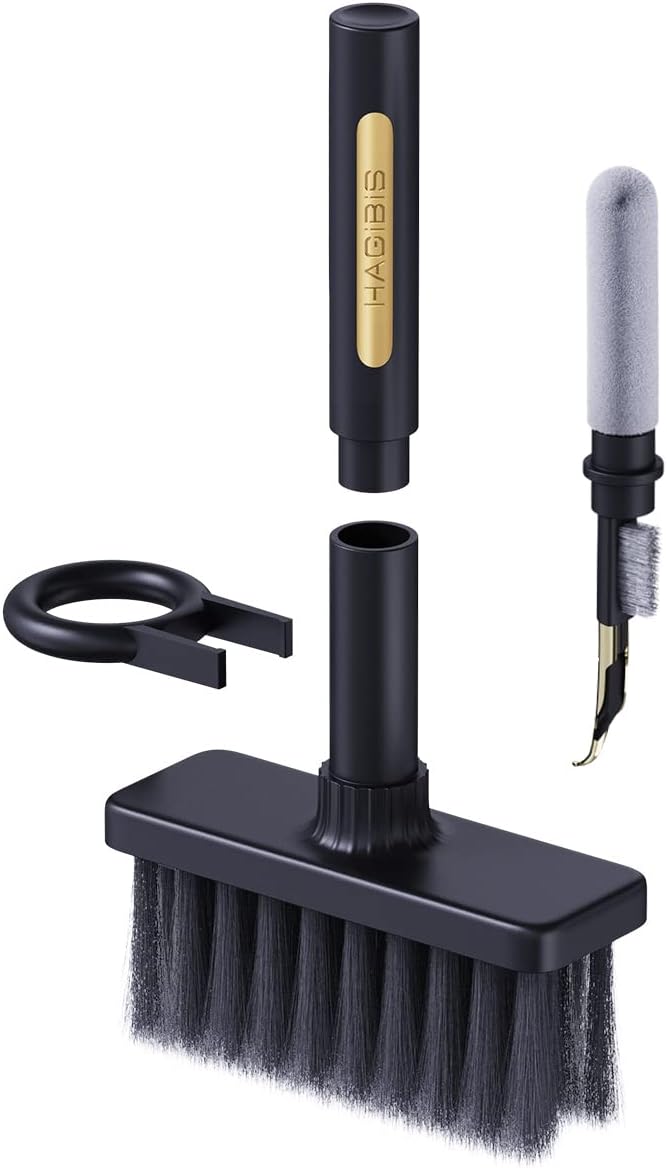 Hagibis Cepillo suave de limpieza con cerdas con infusión de carbón, limpiador de teclado, kit de herramientas de limpieza multifunción 5 en 1,