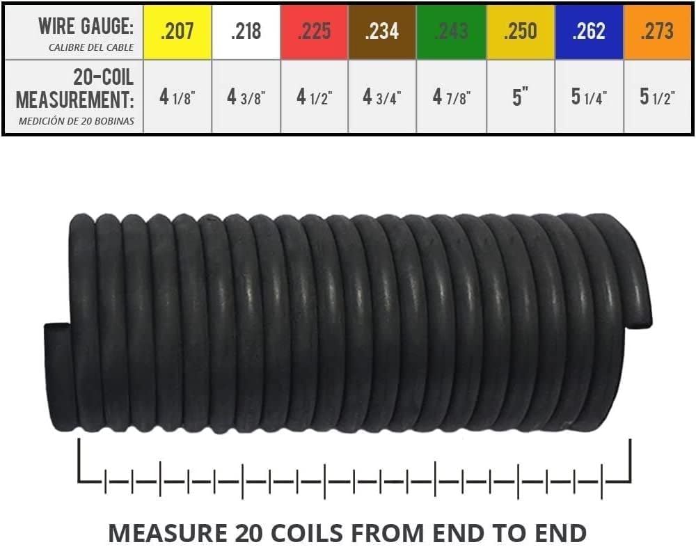 Alcan Muelles de torsión para puerta de garaje (cable de 0.262 pulgadas x 2 pulgadas de profundidad x 35 pulgadas de largo) con buje de nailon de 1