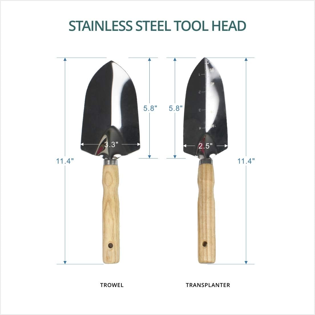 Juego de herramientas de jardín, kit de herramientas de regalo de jardinería resistente, incluye taburete plegable con bolsa de herramientas, 5