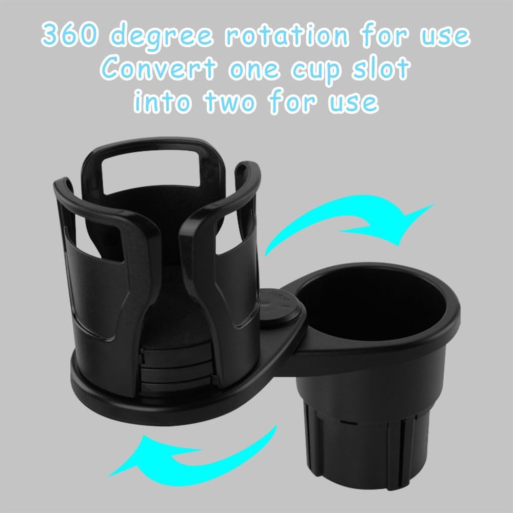 Expansor de portavasos para automóvil, expansor de portavasos grande para automóvil, portavasos multifuncional con base ajustable giratoria de 360,