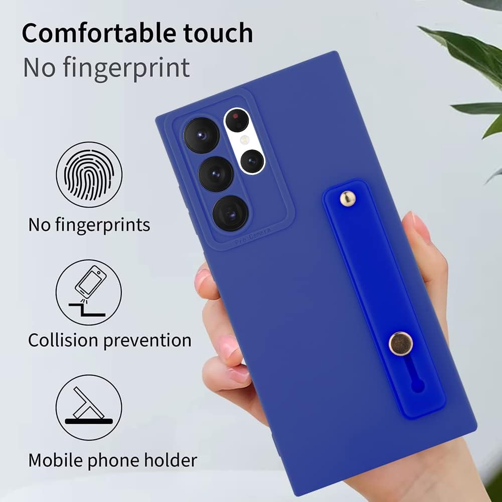 KANGHAR Funda para Galaxy S22 Ultra con soporte para teléfono para mujeres y niñas, funda protectora de silicona líquida suave a prueba de golpes
