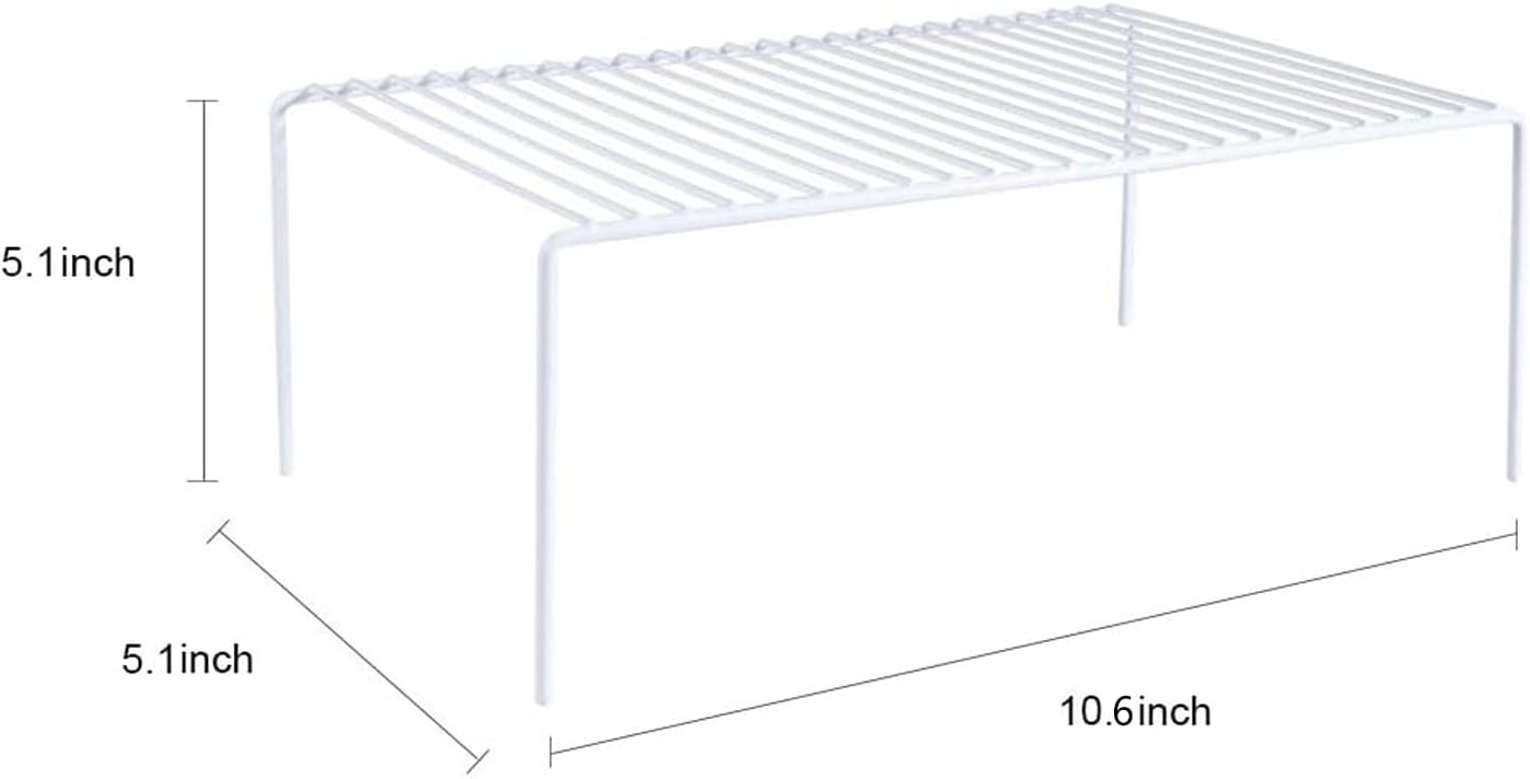 Redrubbit Paquete de 2 estantes de almacenamiento de gabinete (10.6 x 5.1 pulgadas), encimera de cocina inoxidable y estante de gabinete,