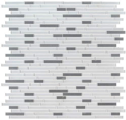 Lucid Sky – Azulejo de mosaico de metal de vidrio entrelazado de 11.81 pulgadas x 12 pulgadas x 0.157 in, juego de 5 hojas (4.9 pies cuadrados)