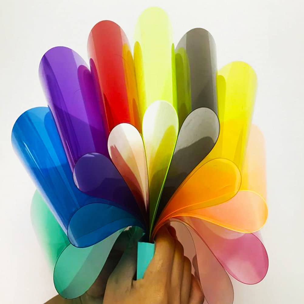 Tong Gu 5 hojas de plástico flexible de PVC A4 de colores transparentes de gel transparente para manualidades, filtro de iluminación (morado)