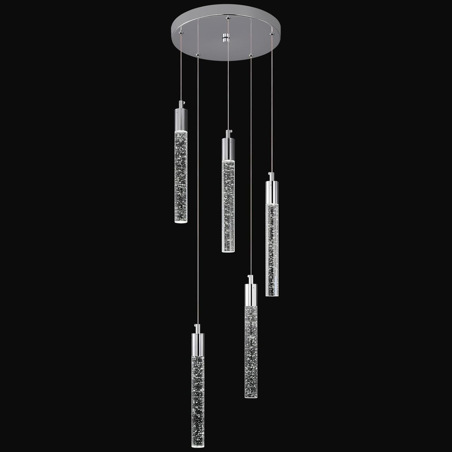 Lámpara colgante moderna para isla de cocina, regulable, LED, cromada, mini, iluminación colgante, comedor, dormitorio, sala de estar, cocina,