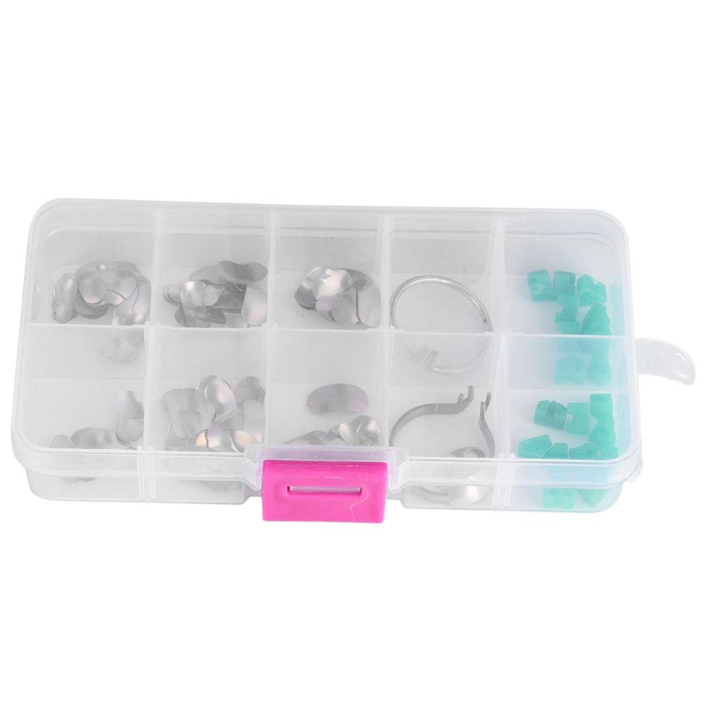 Seccional dental, 100 piezas coronas contorneadas matrices metálicas bandas de repuesto de matriz combinada abrazadera suministros de ortodoncia kit