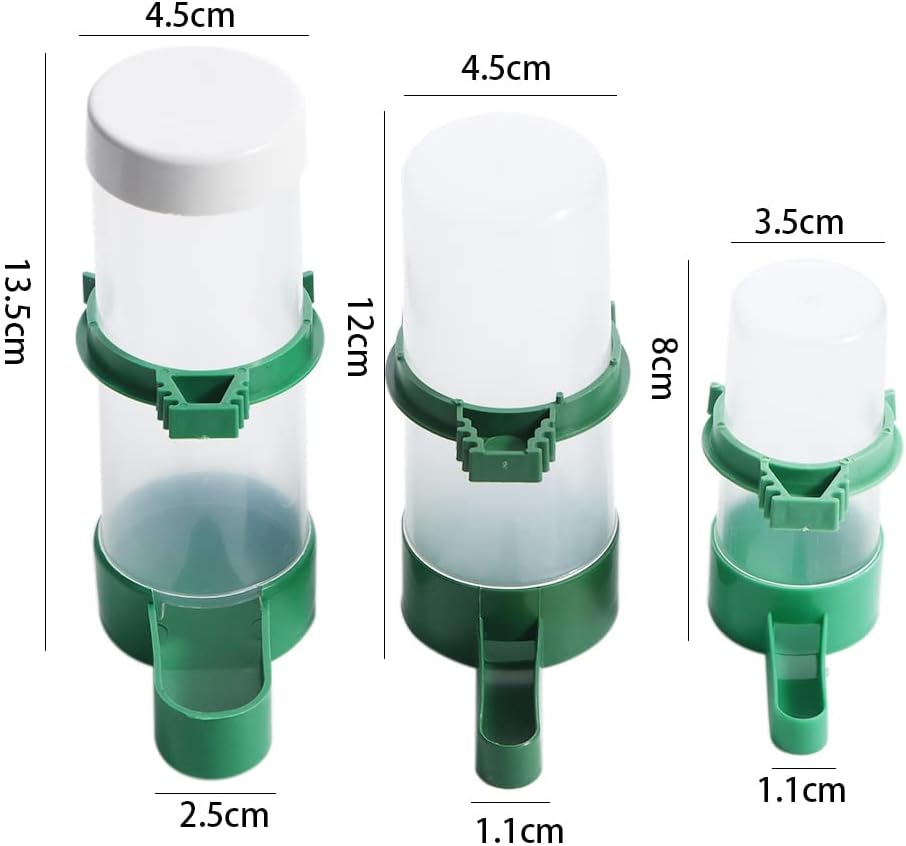 1 bebedor de agua para pájaros, comedero de plástico para pájaros, dispensador automático de alimentos para loros Budgie (M-bebedor)
