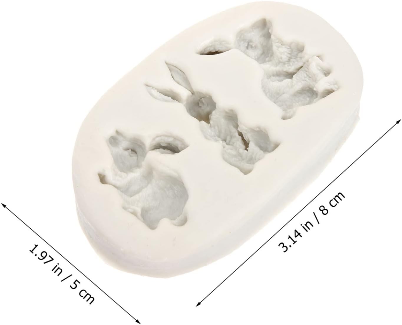 HEMOTON Molde de silicona 3D para cubitos de hielo, bandeja de cubitos de hielo, moldes para hornear conejos, moldes de silicona para fondant,