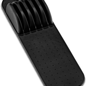 Madesmart Tapete clásico de almacenamiento para cuchillos pequeños de 5 ranuras para cajones, bloque de cuchillos de cocina de agarre suave, carbono Madesmart Tapete clásico de almacenamiento para cuchillos pequeños de 5 ranuras para cajones, bloque de cuchillos de cocina de agarre suave, carbono