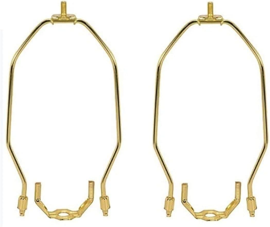 Dysmio Lighting – Juego de 2 lámparas resistentes de 6 pulgadas para pantallas de lámpara, acabado de latón pulido, paquete de 2