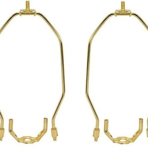 Dysmio Lighting – Juego de 2 lámparas resistentes de 6 pulgadas para pantallas de lámpara, acabado de latón pulido, paquete de 2 Dysmio Lighting – Juego de 2 lámparas resistentes de 6 pulgadas para pantallas de lámpara, acabado de latón pulido, paquete de 2