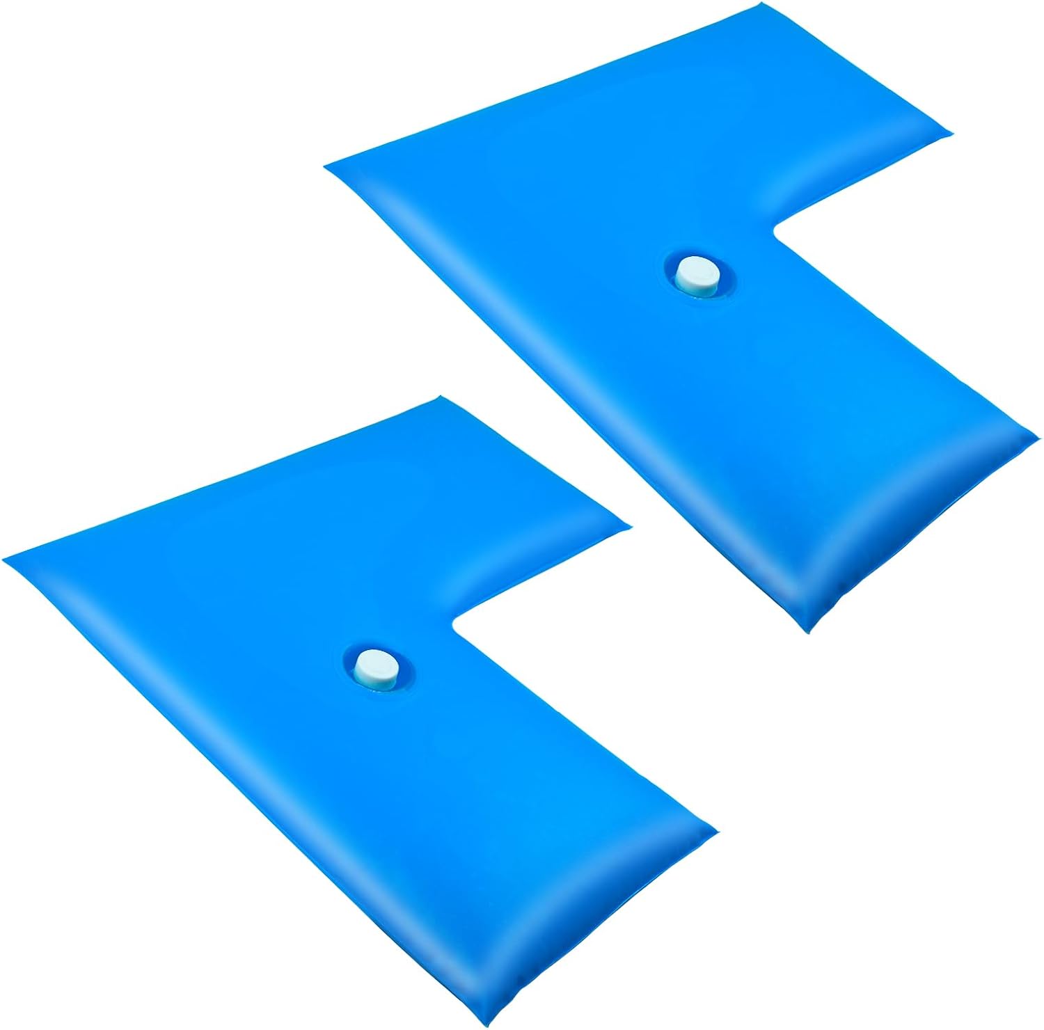 Paquete de 2 tubos de agua de esquina para cubierta de piscina, pesos de cubierta de piscina enterrada resistentes, 0.016 in de grosor, bolsas de
