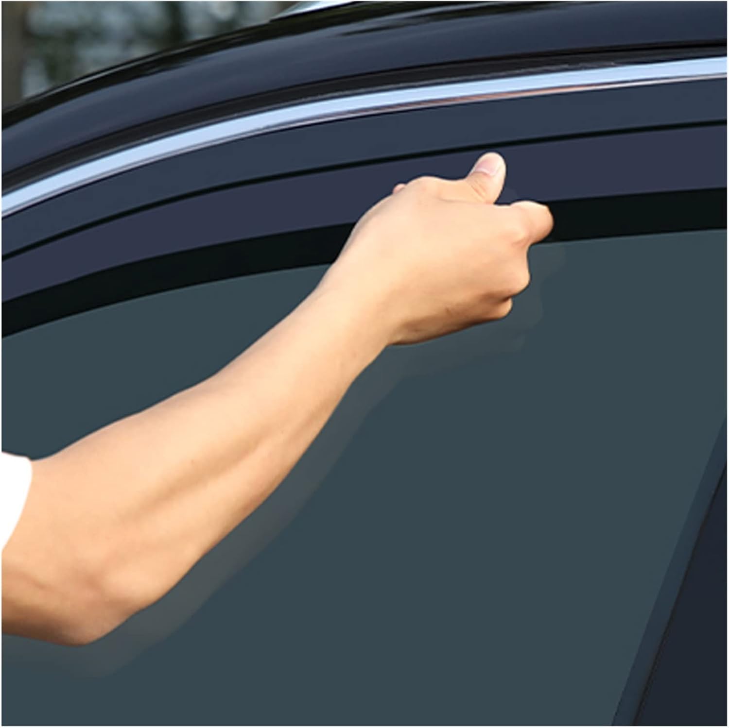 Window Sun Rain Shade Visors Shield Shelter Protector Cover Trim Frame Sticker Compatible with Toyota Land Cruiser Prado J12 2002-2009