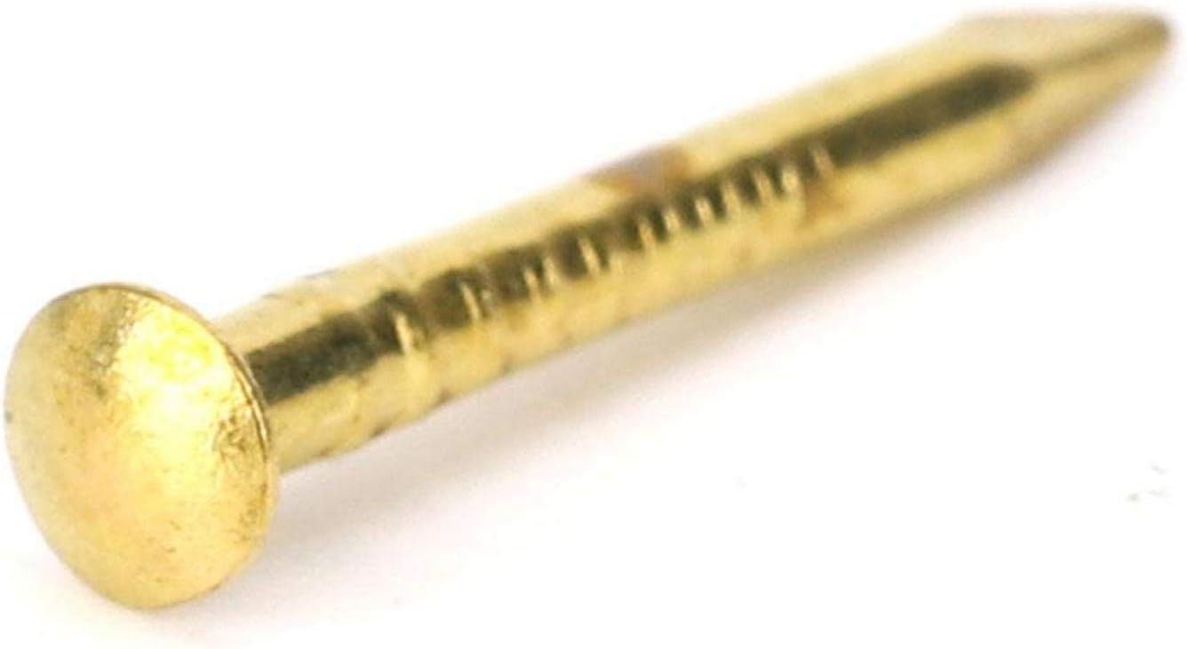 Oumefar 100 piezas de uñas de latón de cabeza redonda de cadena dorada, minimodelo, bisagra de muebles para uñas, accesorios de hardware,