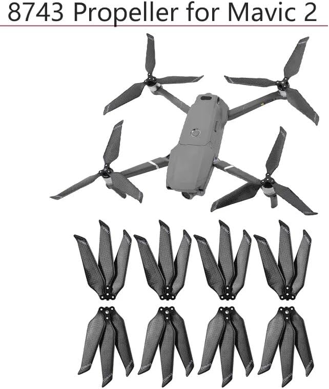 XNasu 248pcs Quick Release Low-Noise Propeller 8743 Drone Blades Props Carbon Fiber Paddle for D-JI Mavic 2 Pro Zoom Accessories (Color  2pcs)