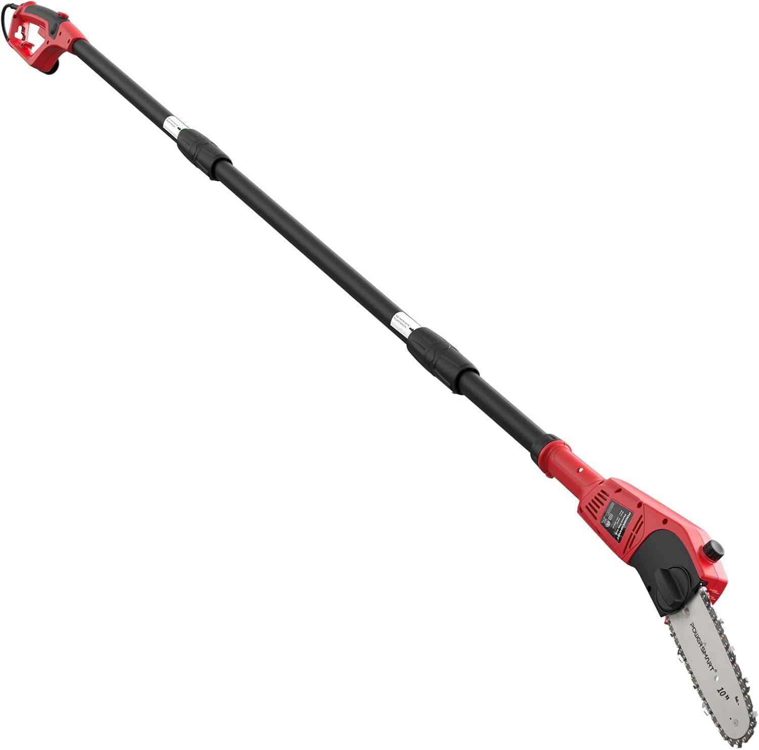 PowerSmart Sierra eléctrica de poste de 10 pulgadas, recortadora de árbol de 120 V 6.0 amperios, alcance máximo de 13 pies, PS6109