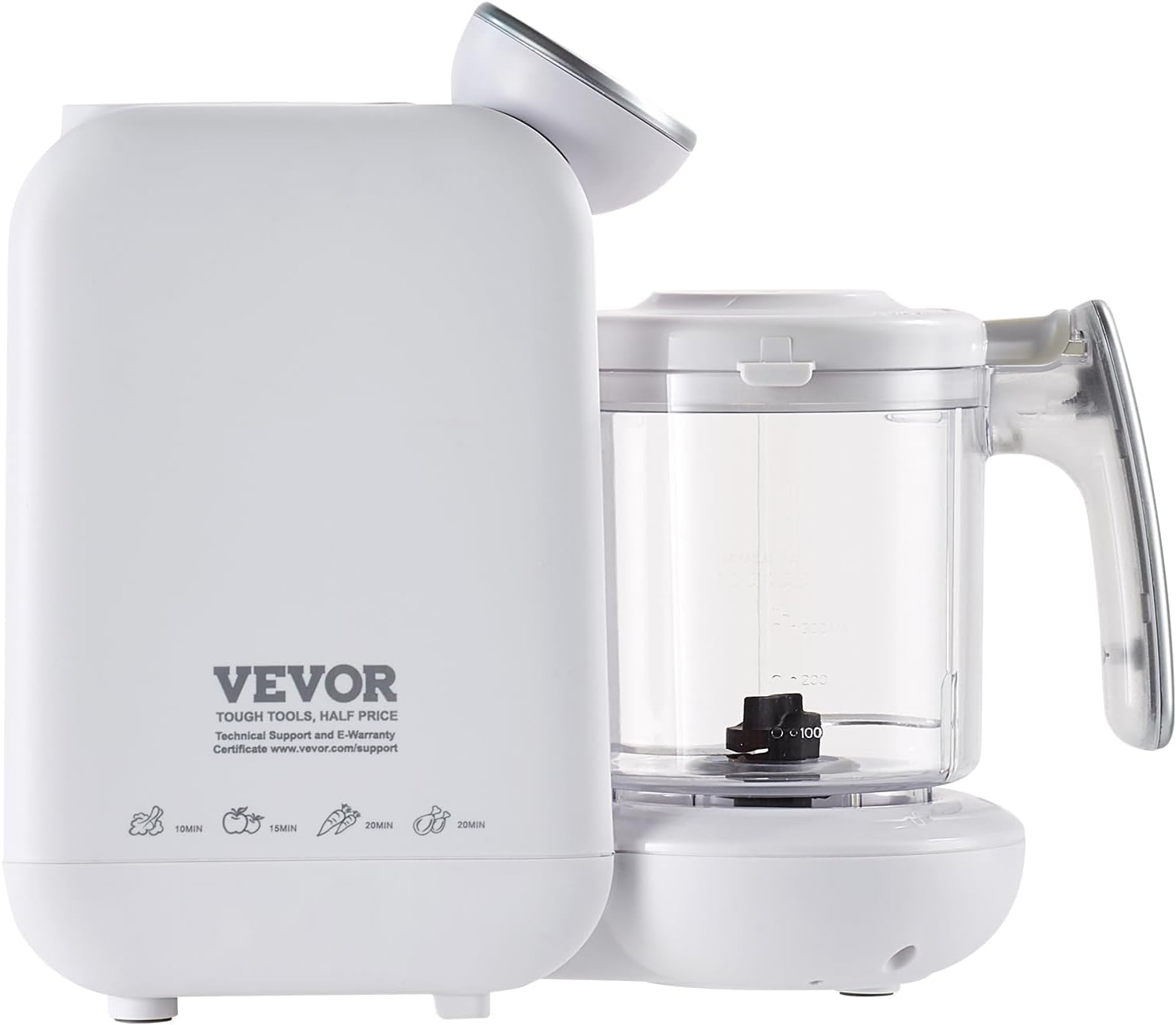 VEVOR Fabricante de alimentos para bebés, procesador de alimentos para bebés, sin BPA, 5 en 1, licuadora de puré de alimentos para bebés, molinillo