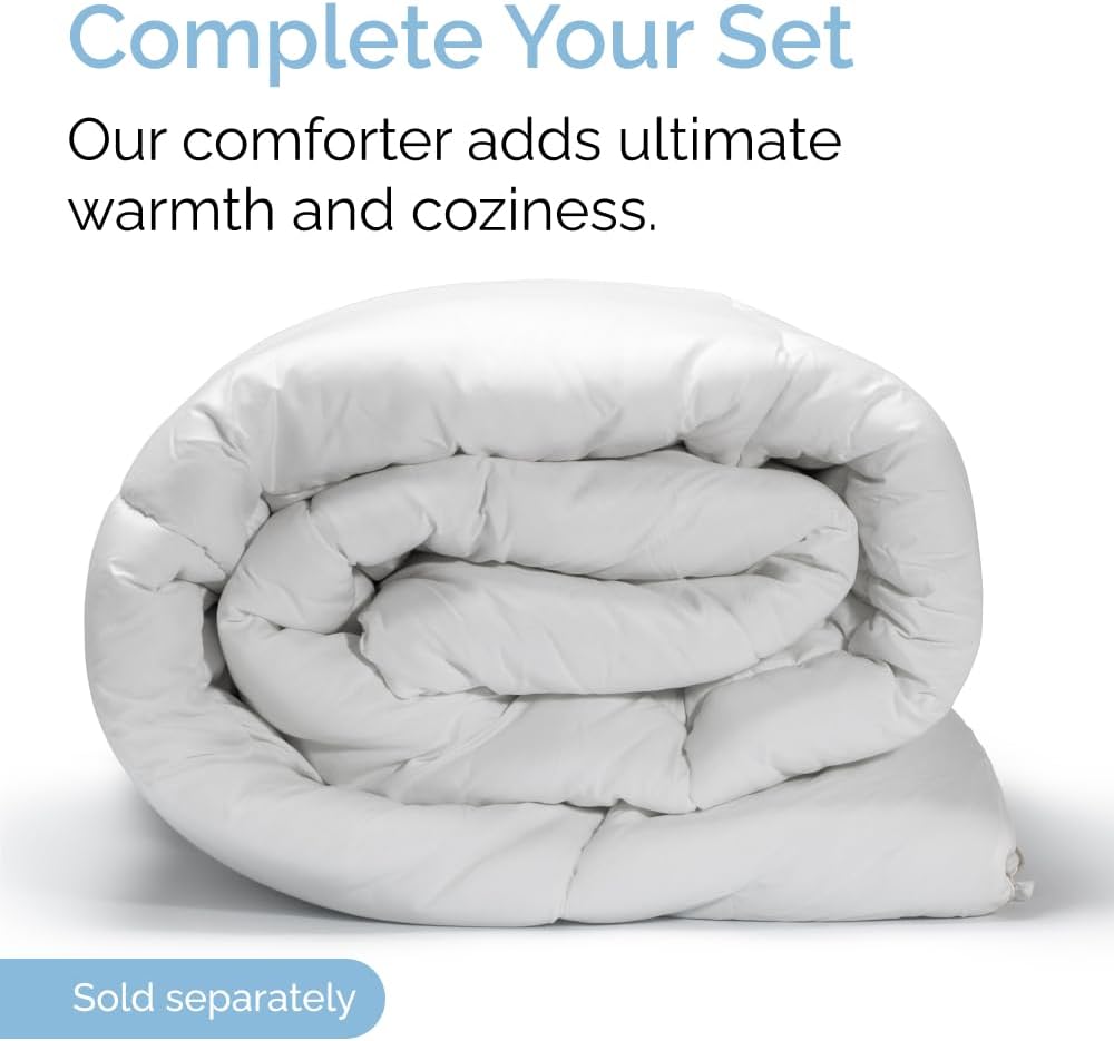 CGK Unlimited – Juego de sábanas para cama de matrimonio, sábanas blancas, sábana bajera, 4 fundas de almohada, bolsillos muy profundos, de