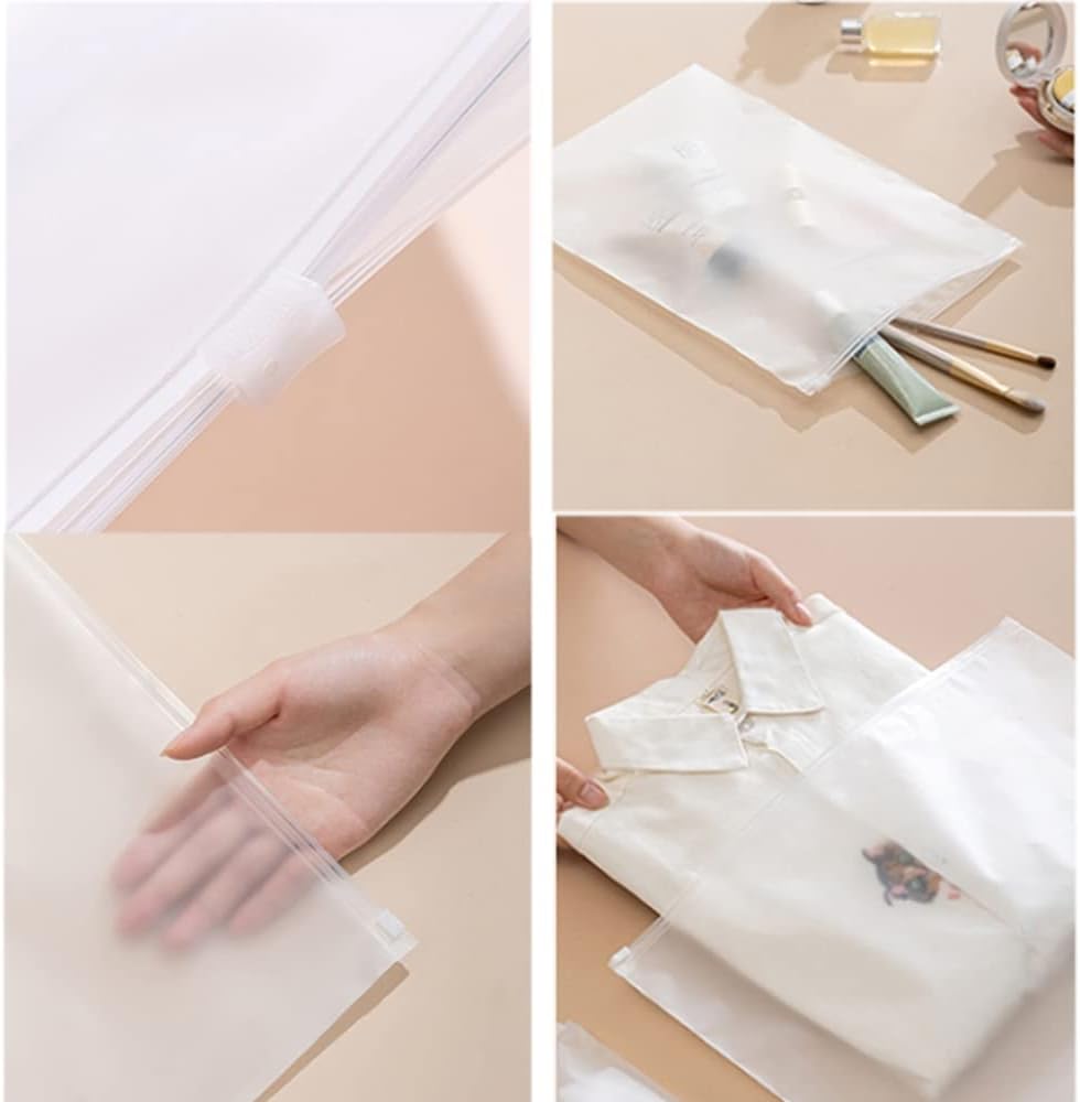 50 bolsas de almacenamiento de viaje transparentes resellables, bolsas de plástico con cierre de cremallera, bolsa organizadora de equipaje, ahorro