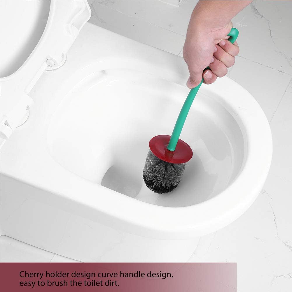 Juego de portaescobillas de inodoro, cepillo Toliet con soporte de pie Cereza – Herramienta de baño de inodoro en forma de lavabo (rojo)