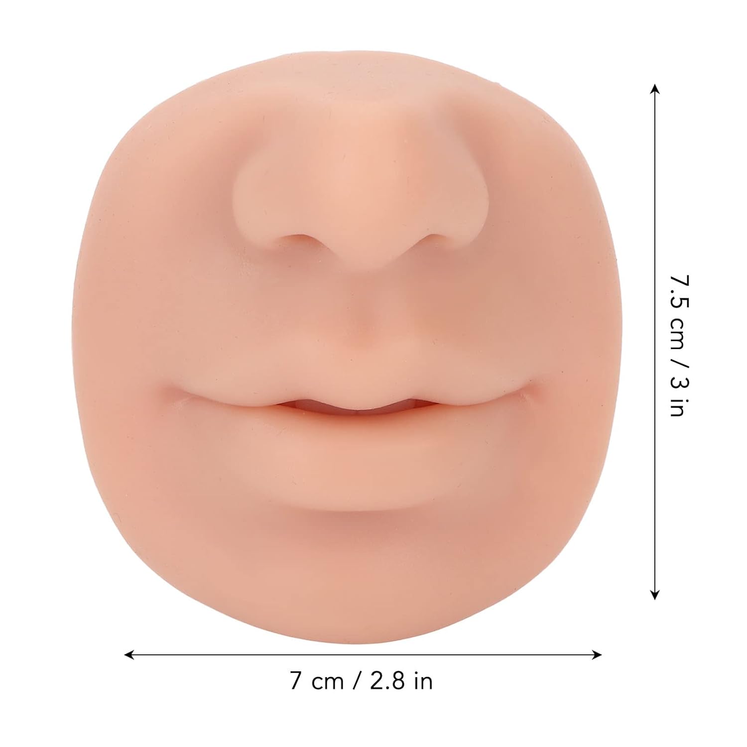 Modelo de nariz de silicona, modelo de piercing de labios de silicona suave, piel de práctica de tatuajes, nariz falsa realista, modelo de cara
