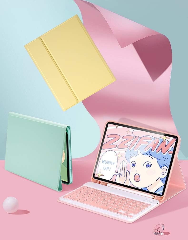 Teclado a color para Galaxy Tab S6 Lite de 10.4 pulgadas modelo 2020 SM-P610P615 funda de teclado bonita funda desmontable inalámbrica Bluetooth