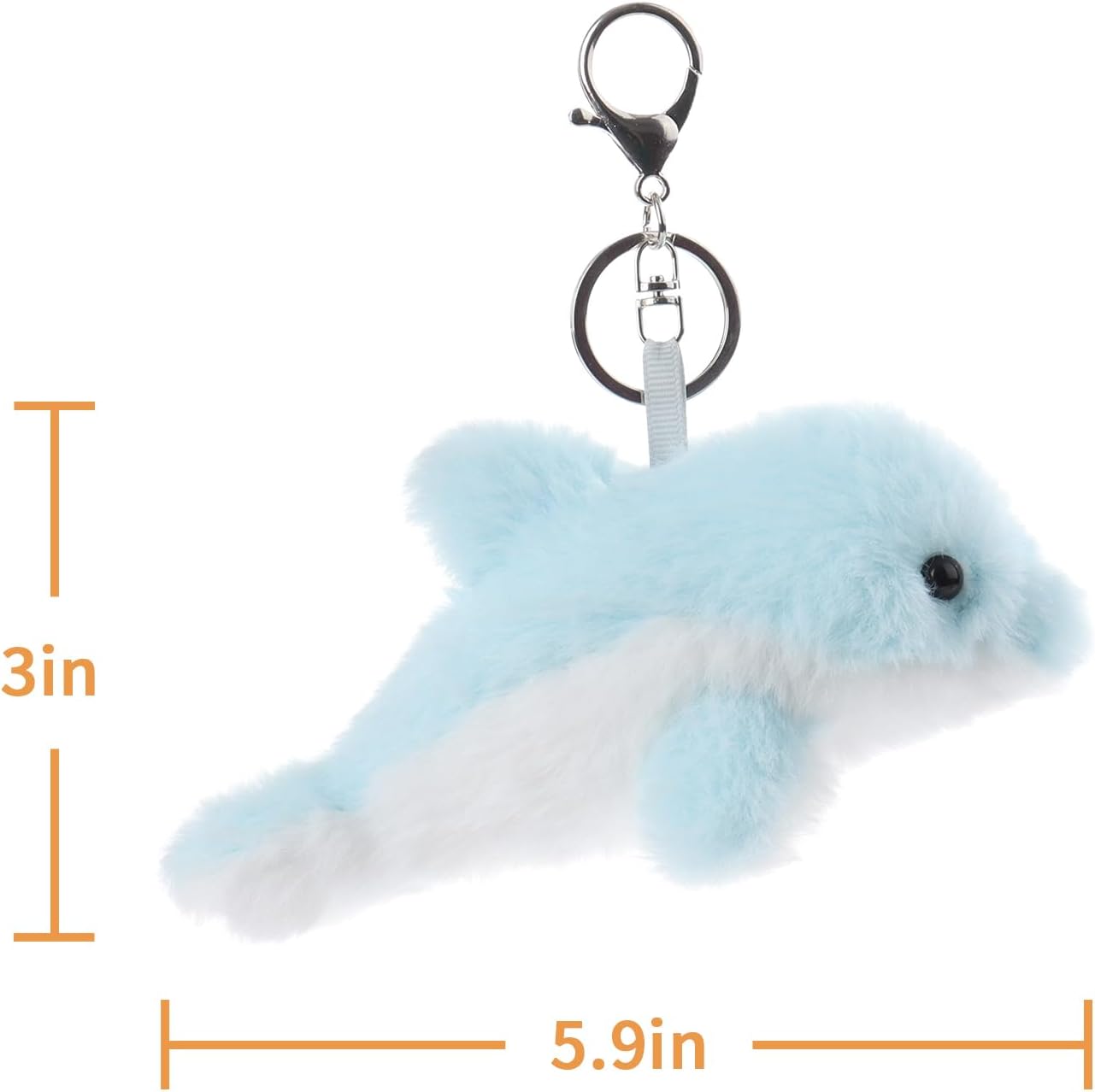 Apricot Lamb Cute Toys – Llavero suave de delfín de peluche para bolsa de niños, bolso, mochila y bolso (6 pulgadas)