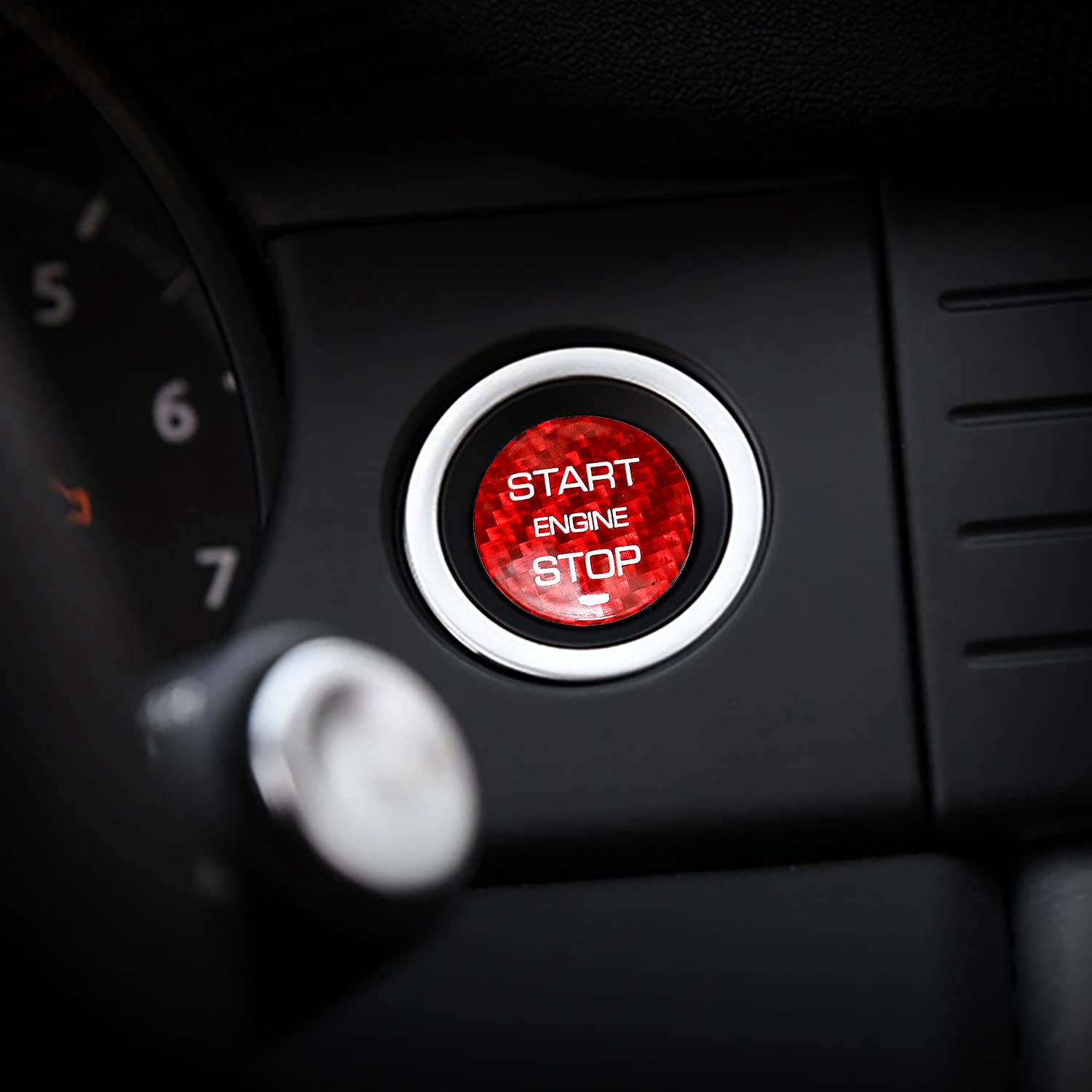 Adhesivo para interruptor de arranque de encendido rojo para Land Rover Discovery Sport para Range Rover Evoque Velar Start Stop Cubierta del botón