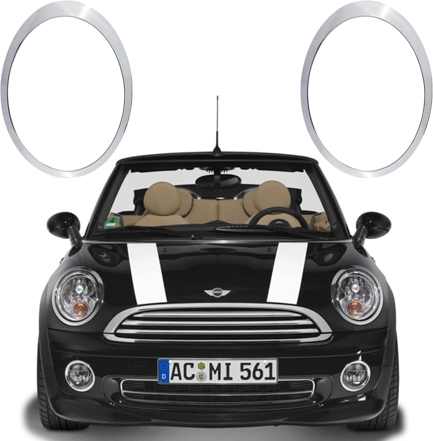 Anillo de ajuste para faros delanteros, bisel para lado del conductor, compatible con Mini Cooper 2007-2015 R55 R56 R57 R58 R59 Reemplaza