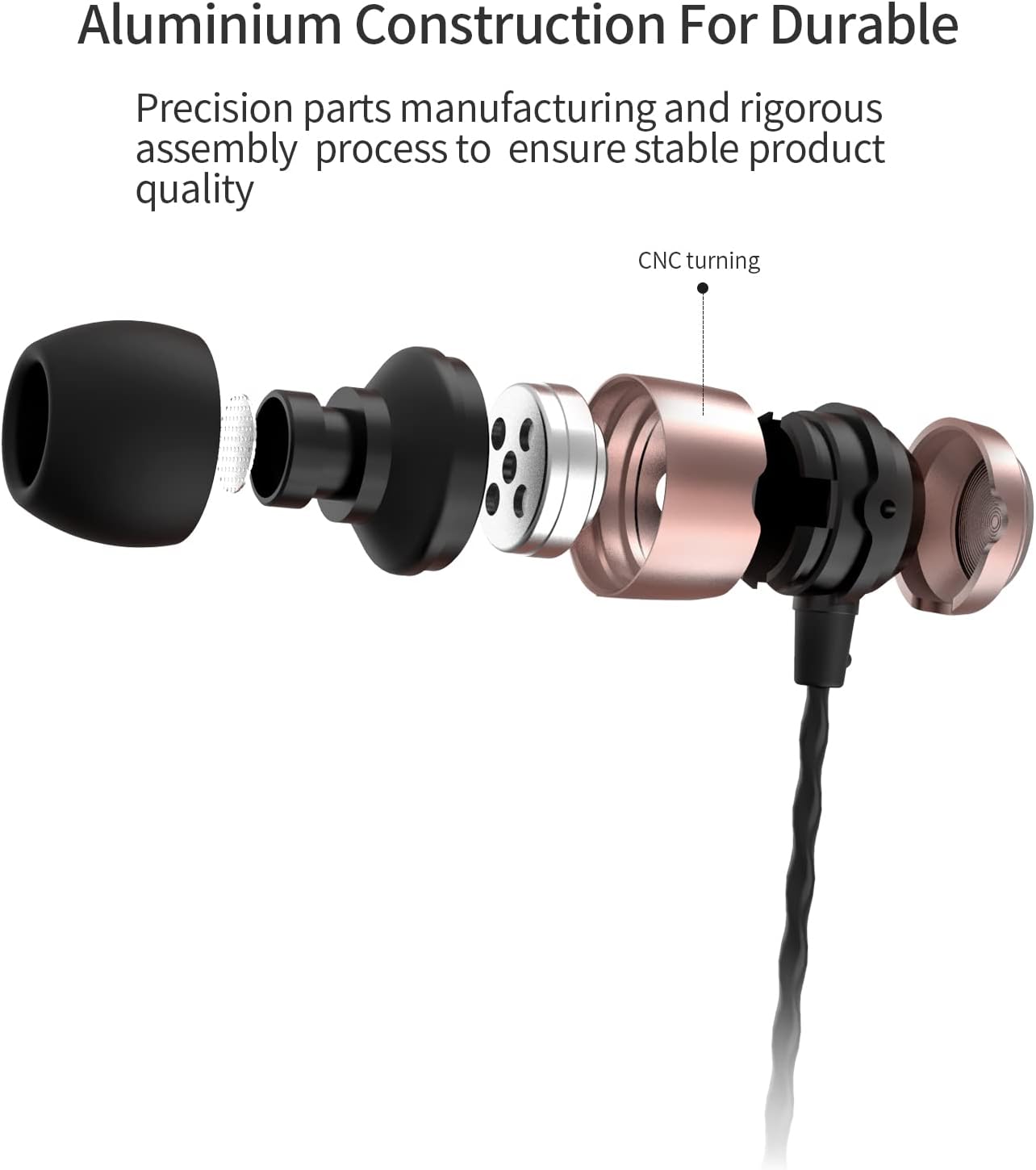 SoundMAGIC E50 Auriculares con cable sin micrófono en el oído Monitor HiFi Auriculares de aislamiento de ruido Auriculares de ajuste cómodo Negro Oro