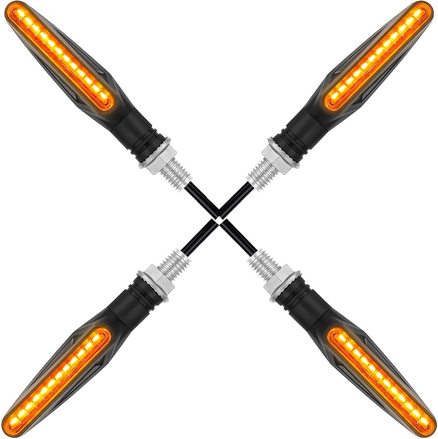 Señales de giro LED para motocicleta, luz intermitente de freno  Señales de giro LED con luces de freno, luces de freno de motocicleta de 12 V