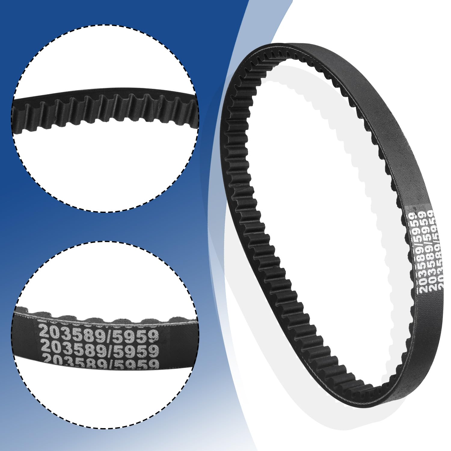 3 correas de transmisión Go Kart para Comet 203589, Manco 5959 y Murray 12-8487 compatibles con correa convertidora de par – Perfecto para Go Kart