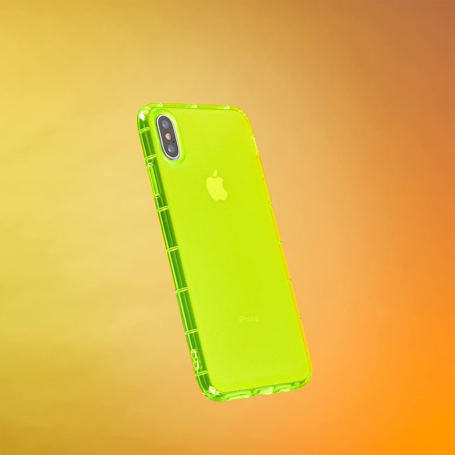 SteepLab Funda con resaltador de neón para iPhone Xs Max (pantalla de 6.5 pulgadas), funda Grippy Jelly con bolsillos protectores de aire (amarillo