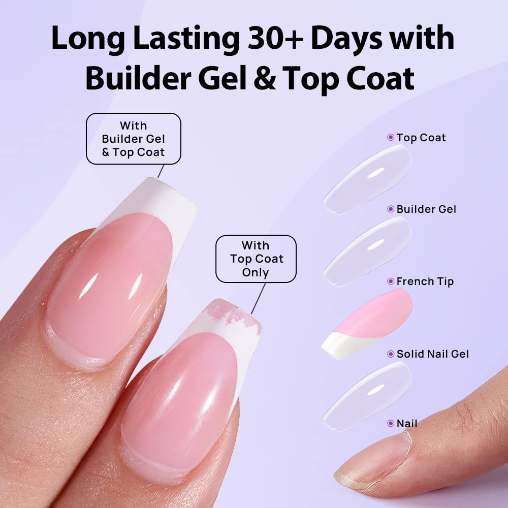 btartboxnails Juego de puntas de uñas de gel constructor, 0.5 onzas líquidas, gel constructor de puntas de uñas, 0.5 onzas líquidas, capa superior
