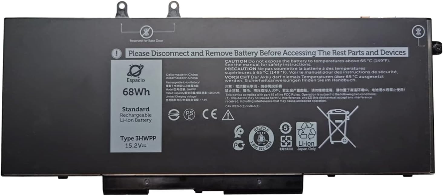Espacio 3HWPP – Batería para laptop Dell Latitude 5401 E5401 5411 E5411 5501 E5501 5511 E5511 Precision 3541 3551 Inspiron 17 7500 7506 2 en 1 Serie