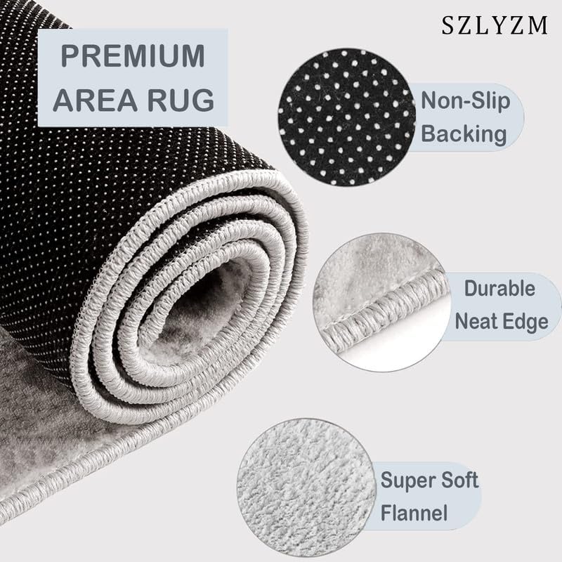 Alfombras de estrellas para dormitorio, sala de estar, alfombra colorida de 5 x 7 pies, lavable, antideslizante, suave, alfombra de área de pelo