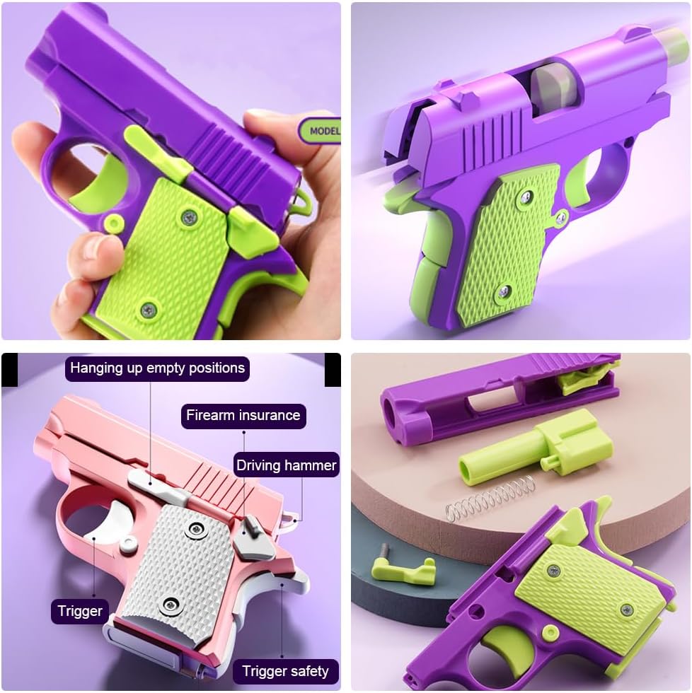 Mini pistola pequeña 1911 impresa en 3D, juguetes de pistola pequeña de plástico para niños, juguetes EDC, juguetes sensoriales, juguetes reductores