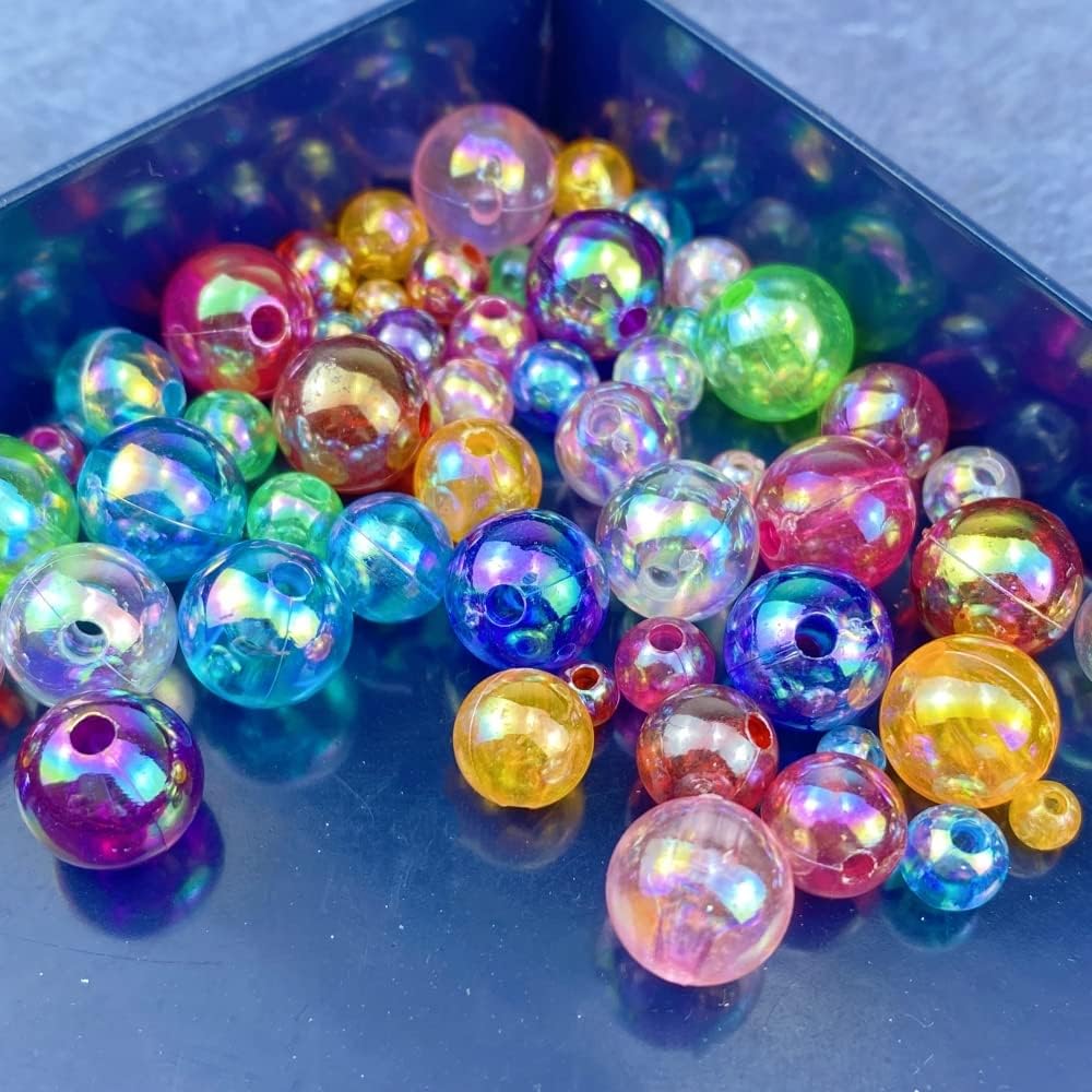 1000 cuentas redondas acrílicas de colores AB de 0.236 pulgadas, cuentas espaciadoras redondas para aretes, pulseras, collares, llaveros, joyería,