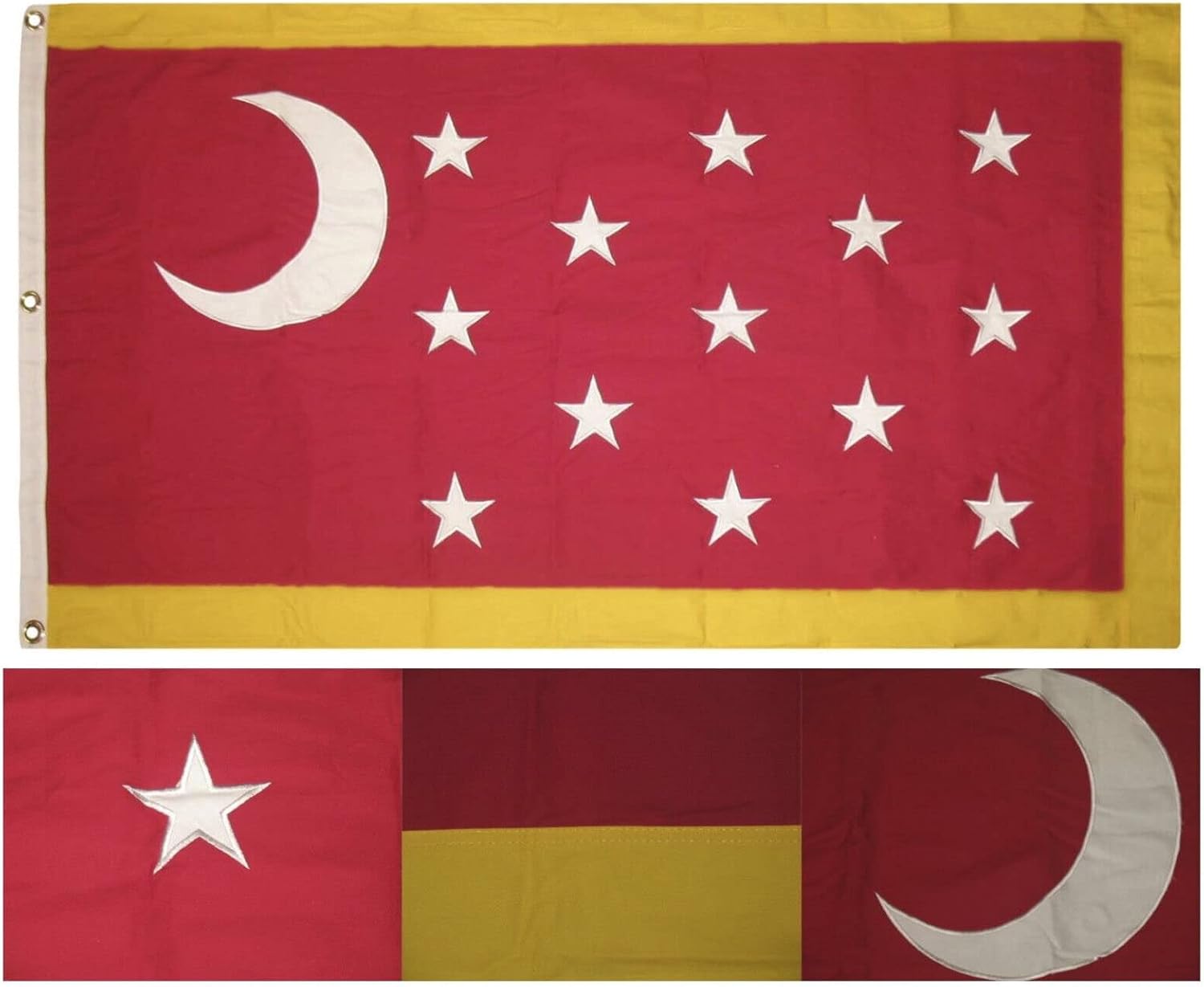 Bandera de Van Dorn bordada de alta calidad 3×5 100% algodón con ojales de 3 x 5 pies con 3 clips CIVIL