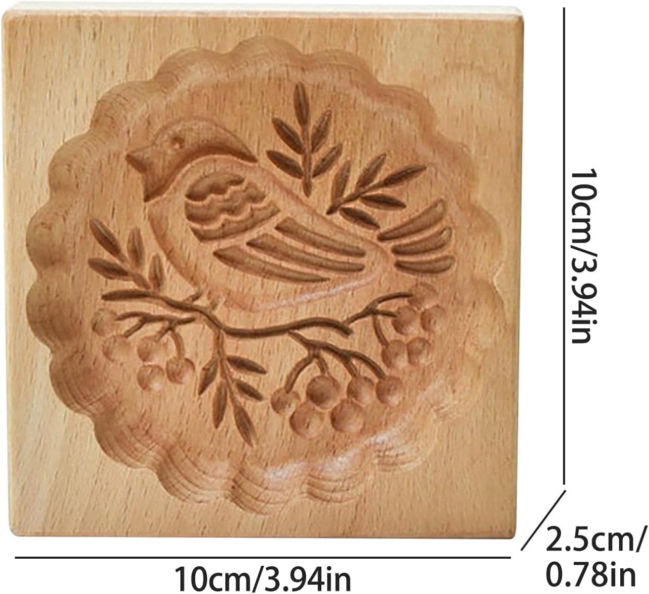 Moldes de madera para galletas de animales, cortador de galletas tipo prensa con gallina 3D, pájaro, conejo, diseño de pescado, moldes de madera
