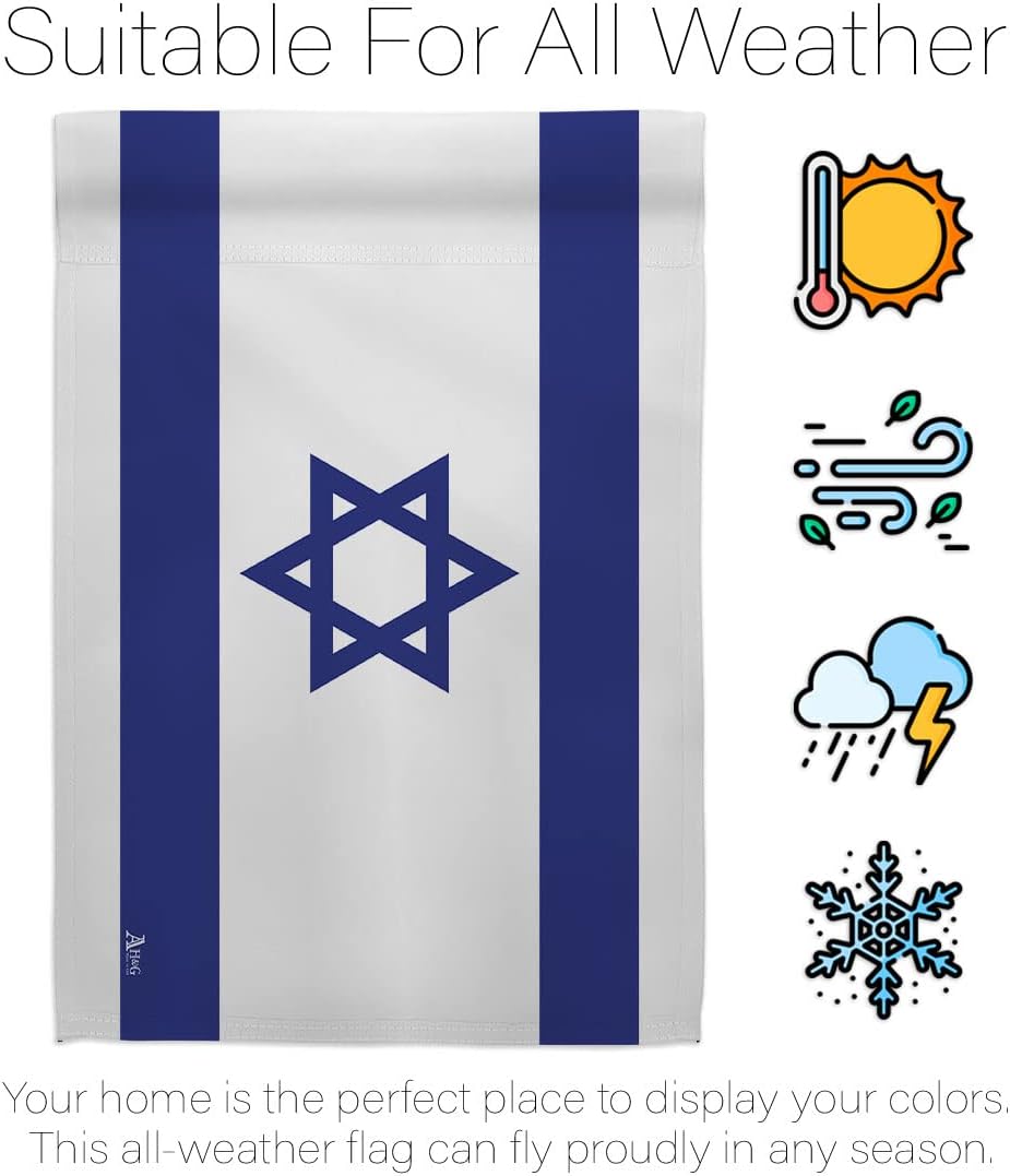 Americana Home & Garden Bandera de Israel de Israel para exteriores, paquete de pancartas para jardín, césped, jardín, pared al aire libre, póster