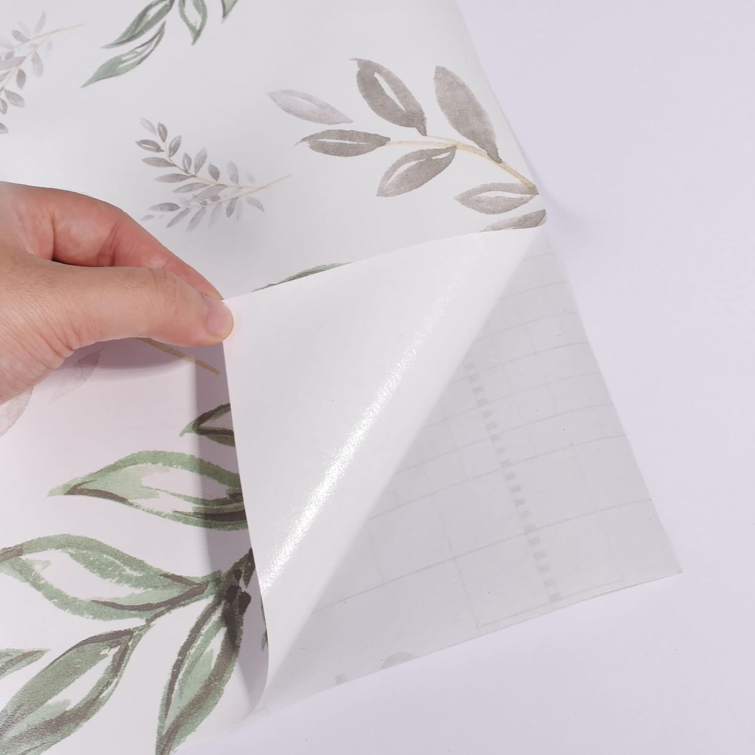 Nuwallpaper – Papel tapiz autoadhesivo decorativo con hojas verdes modernas, diseño floral, papel de contacto, decorativo, extraíble, autoadhesivo,