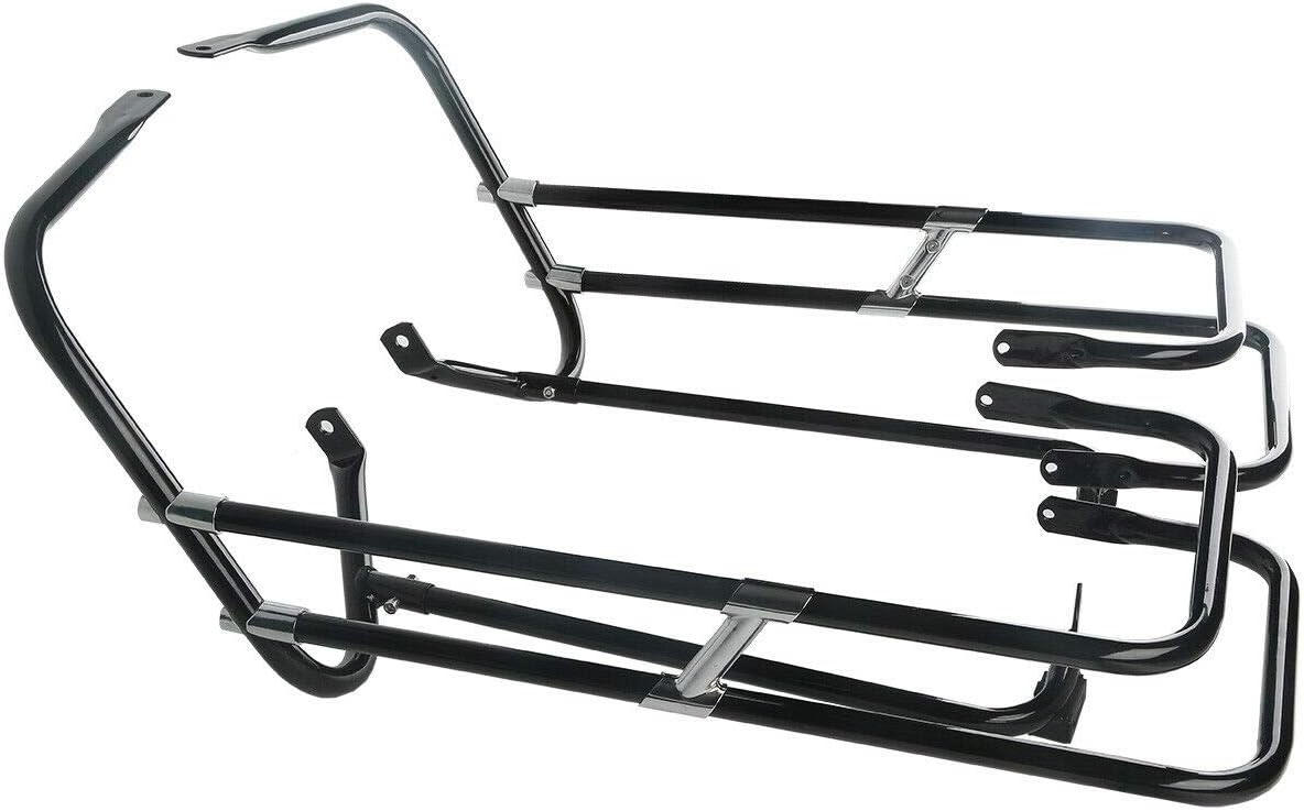 TCT-MT – Soporte de soporte para alforja para Harley Touring FLHR y FLHT 1997-2008, FLHTCUSE 06-’08 modelos FLTR ’98-’08, negro y cromado (repuesto