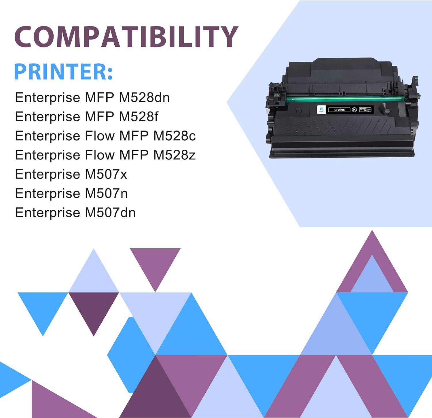 CF289X 89X – Cartucho de tóner negro con chip de alto rendimiento, 2 unidades de repuesto compatibles para HP 89X CF289X 89A CF289A para HP