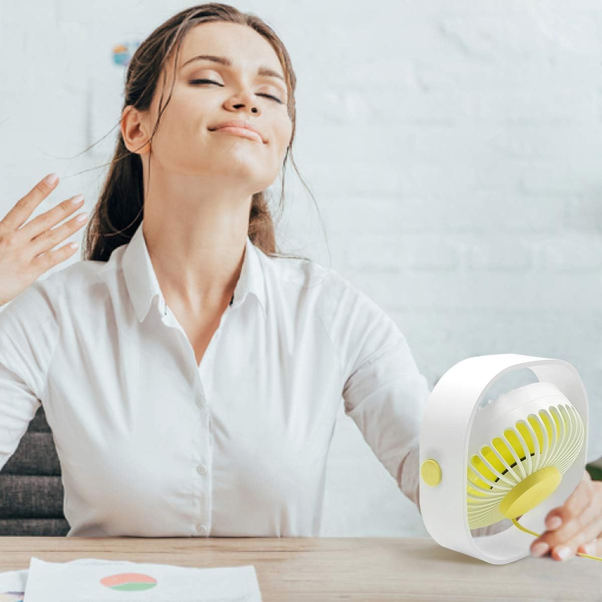 HARPAT Mini ventilador de escritorio USB de 3 velocidades, mesa de escritorio pequeña personal, ventilador USB silencioso para hogar, oficina,