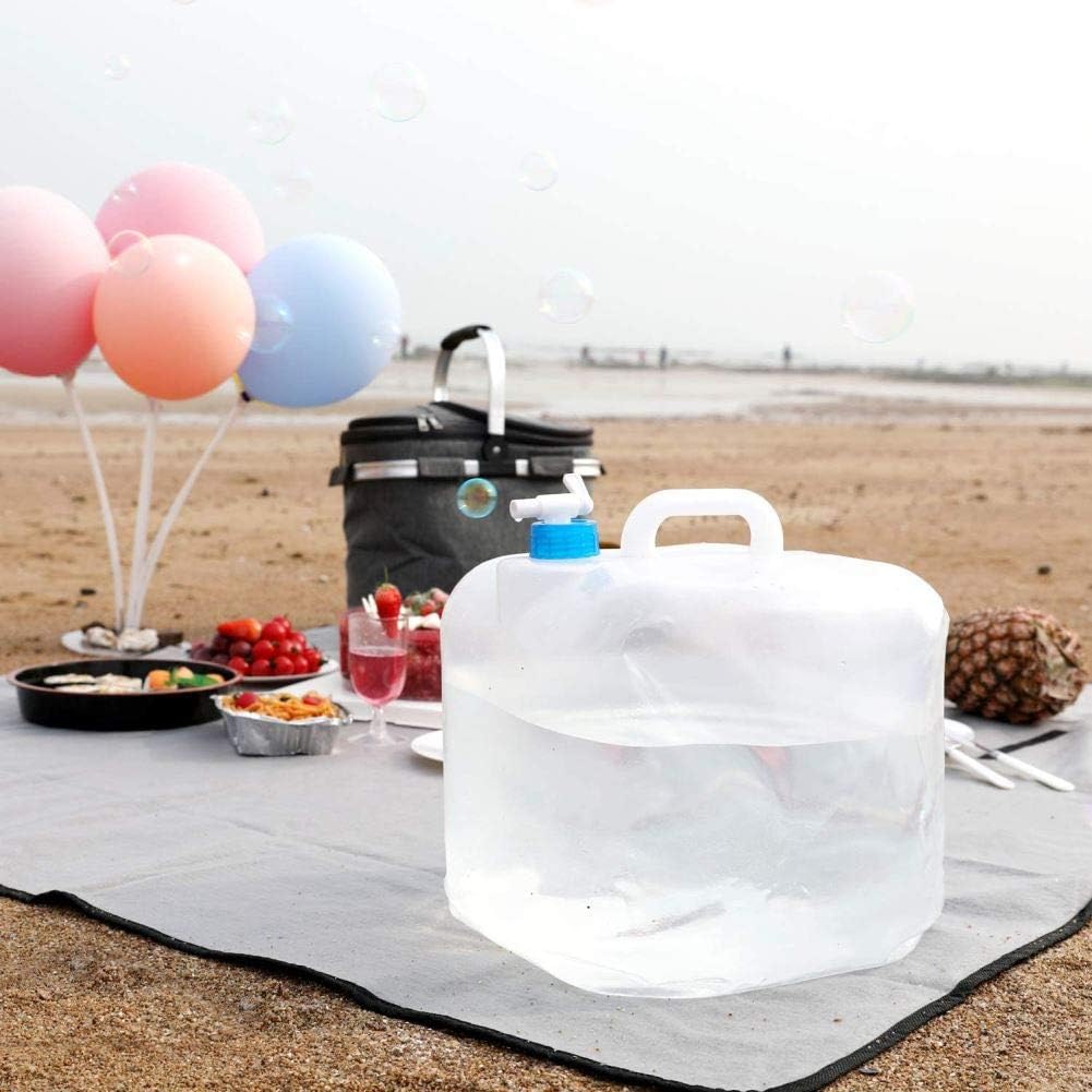 INNO STAGE Contenedor de agua plegable de 2.6 galones con espita, cantina de agua plegable, jarra portátil de almacenamiento de agua para acampar al