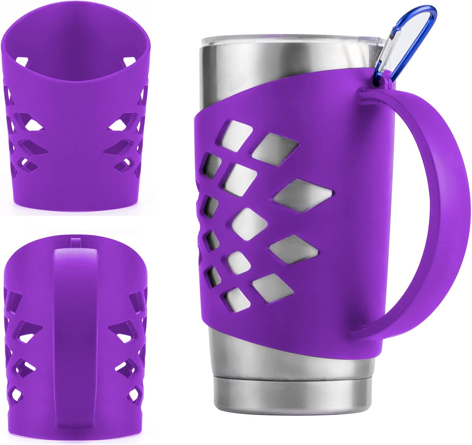 Generic Funda de silicona para vasos de 20 onzas, tazas de café aisladas al vacío, color morado