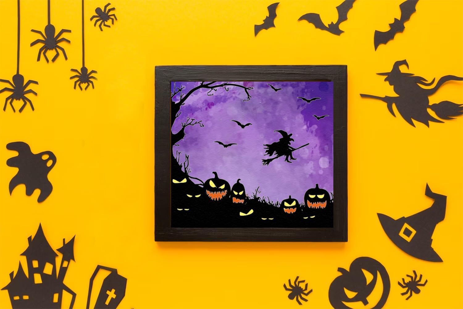 Sellos transparentes de Halloween para hacer tarjetas, fondo de árbol, sellos de goma transparente, bruja, murciélago, calabaza, para decoración de