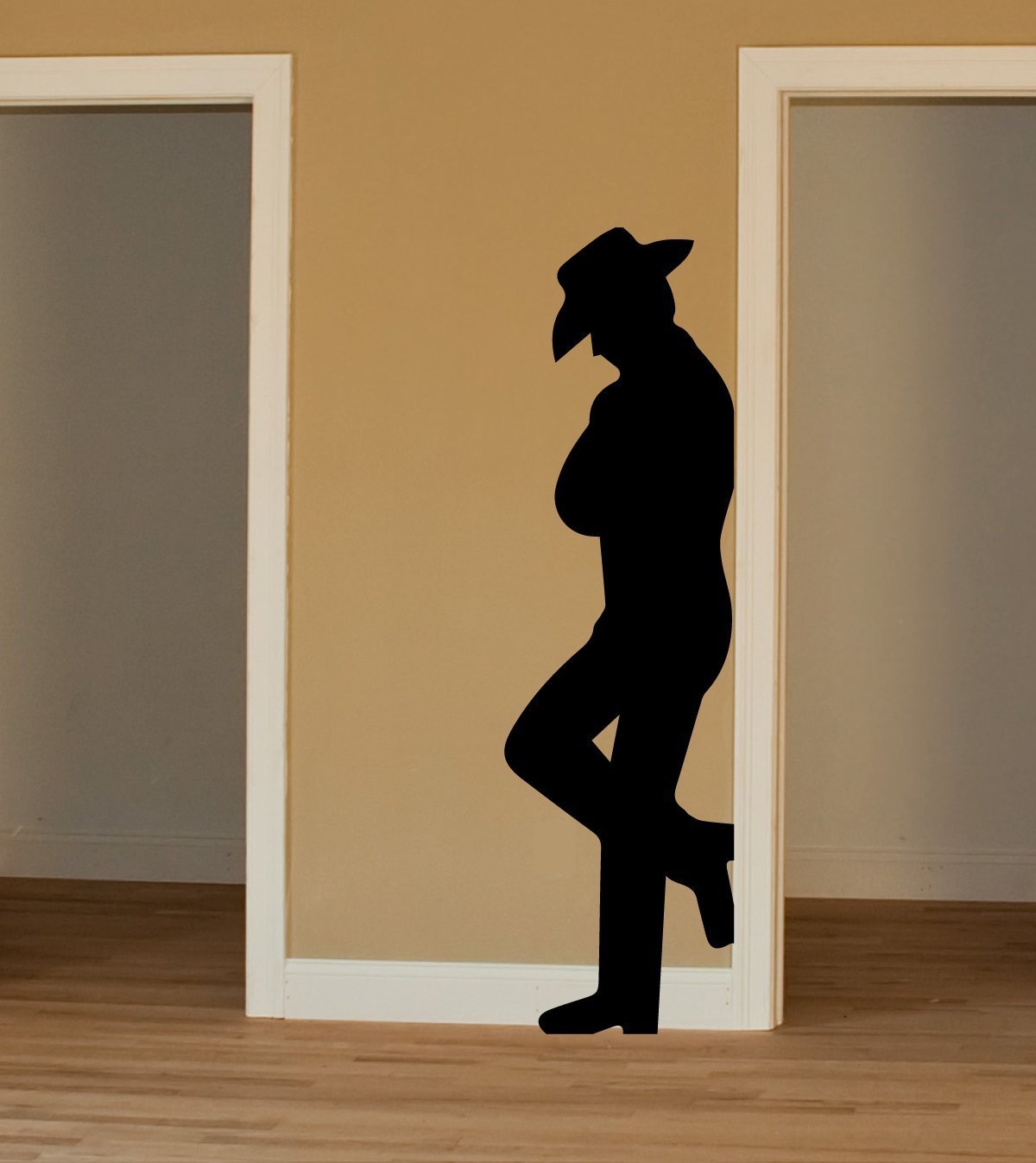 Cowboy Silhouette Decal – Leaning Wall Vinyl for Ranch or Farmhouse Decor for Living Room, Bedroom, Boys Room, Playroom, Man Cave